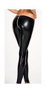 Fashion Leggings For Women UK  Women's Sexy Black Shiny Wet Look